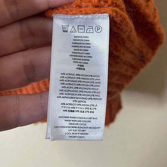 Michael Kors Sweater Women's Small Orange V-neck Wool Bland Casual - Picture 8 of 11